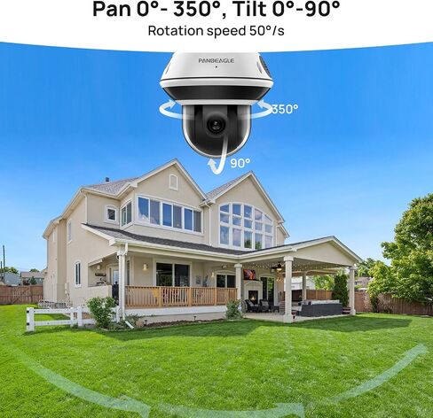 PANOEAGLE 4K 8MP Dome PTZ Camera Outdoor, 2.7~13.5mm Motorized Lens with 5X Optical Zoom,AI Motion Detection, Two Way Audio＆IR Night Vision, 512GB SD Slot, IP67, Blue Iris in Kuwait