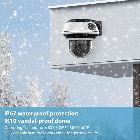 PANOEAGLE 4K 8MP Dome PTZ Camera Outdoor, 2.7~13.5mm Motorized Lens with 5X Optical Zoom,AI Motion Detection, Two Way Audio＆IR Night Vision, 512GB SD Slot, IP67, Blue Iris in Kuwait