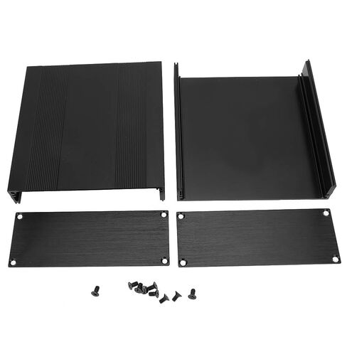 Black Aluminum Enclosure Project Box, Split Type DIY Electronic Housing with Wire Drawing Finish for PCB Board, Anti Thunder Heat Dissipation Case in Kuwait