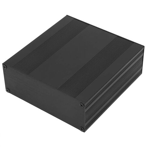 Black Aluminum Enclosure Project Box, Split Type DIY Electronic Housing with Wire Drawing Finish for PCB Board, Anti Thunder Heat Dissipation Case in Kuwait