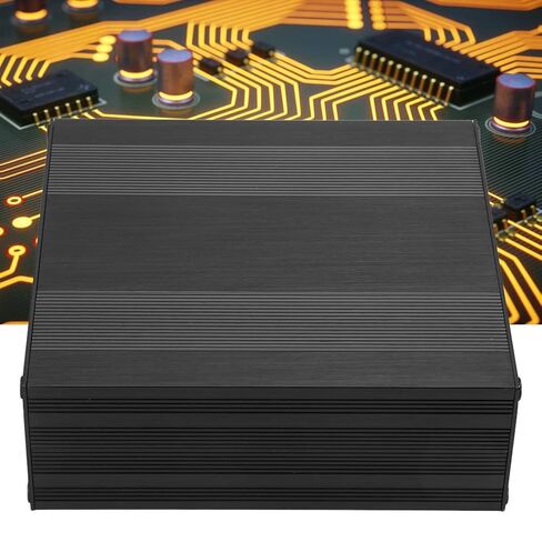 Black Aluminum Enclosure Project Box, Split Type DIY Electronic Housing with Wire Drawing Finish for PCB Board, Anti Thunder Heat Dissipation Case in Kuwait