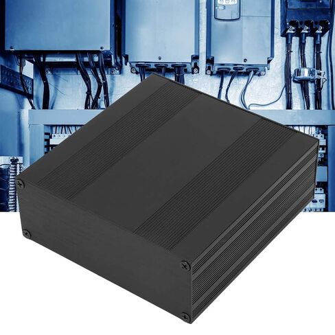 Black Aluminum Enclosure Project Box, Split Type DIY Electronic Housing with Wire Drawing Finish for PCB Board, Anti Thunder Heat Dissipation Case in Kuwait