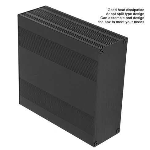 Black Aluminum Enclosure Project Box, Split Type DIY Electronic Housing with Wire Drawing Finish for PCB Board, Anti Thunder Heat Dissipation Case in Kuwait