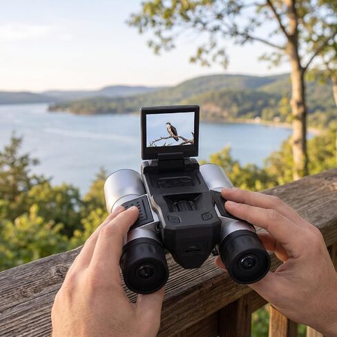 Yoidesu 12 x 32 Binoculars with 2K Camera and 2 Inch Display in Kuwait