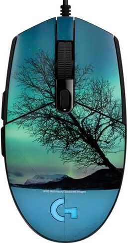 Skinit Decal Other Skin Compatible with G203 Prodigy RGB Wired Gaming Mouse - Officially Licensed StockTrek Aurora Borealis Over a Lake in Norway Design in Kuwait