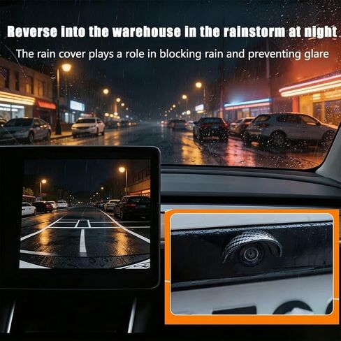 Backup Camera Rain Hood Cover – Curved Black PVC Rear Guard Shield in Kuwait