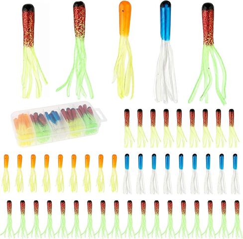 50pcs Tube Baits Soft Plastic Worms Bass Fishing Lures for Bass Crappie in Kuwait