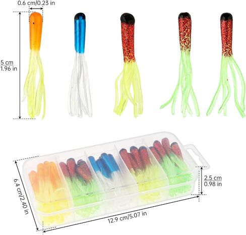 50pcs Tube Baits Soft Plastic Worms Bass Fishing Lures for Bass Crappie in Kuwait