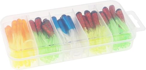 50pcs Tube Baits Soft Plastic Worms Bass Fishing Lures for Bass Crappie in Kuwait