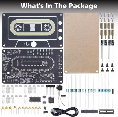 DIY Sound Recorder Soldering Kit, ICSTATION 10 Minutes Voice Recorder Soldering Project With 3 Independent Audio Tracks & LED Lights Adults Electronics Solder Learning Kit Present for Family Friends in Kuwait