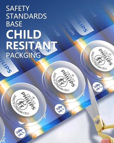 PHILIPS CR1632-10 Pack 3V Lithium Cell Batteries 10 Year Shelf Life in Saudi Arabia