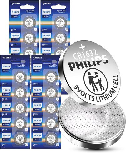 PHILIPS CR1632-10 Pack 3V Lithium Cell Batteries 10 Year Shelf Life in Kuwait