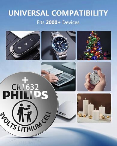 PHILIPS CR1632-10 Pack 3V Lithium Cell Batteries 10 Year Shelf Life in Saudi Arabia