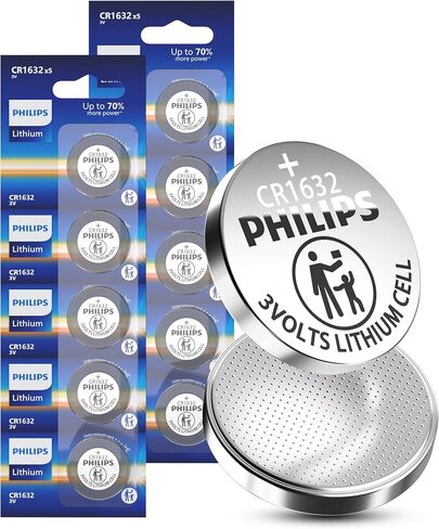 PHILIPS CR1632-10 Pack 3V Lithium Cell Batteries 10 Year Shelf Life in Saudi Arabia