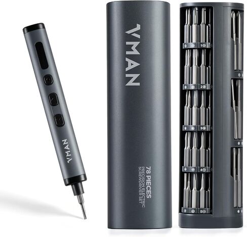VMAN 50-in-1 Precision Electric Screwdriver Set, Premium Mini Cordless Screwdriver Kit with 400mAh Battery, Adjustable Torque, 50 Magnetic Bits, LED Light, Type-C Charging Tool for Electronics Repair in Saudi Arabia