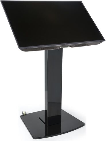 Displays2go Glossy Black Floorstanding iPad Holder in Kuwait