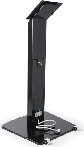 Displays2go Glossy Black Floorstanding iPad Holder in Kuwait