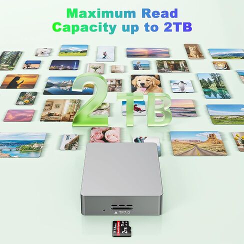 10Gbps Type C/USB A MicroSD Express Card Reader, USB 3.2 Gen 2, TF7.0 Card Read, Internal Intelligent Fan,Supports hot-swapping,Plug & Play,no Driver Required with Express microSD UHS-II Card in Kuwait