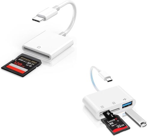 USB C SD Card Reader, Dual Slots with USB Camera Digital Adapter in Kuwait