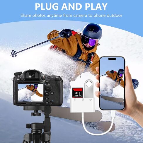 USB C SD Card Reader, Dual Slots with USB Camera Digital Adapter in Kuwait