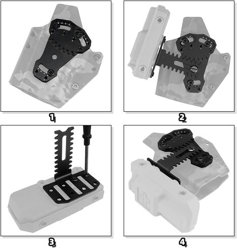 Tactical Gun Holster Adapter, Adjustable Negative Cant Plate Right-Angled for QLS System Extension Magazine Metal Accessory in Kuwait