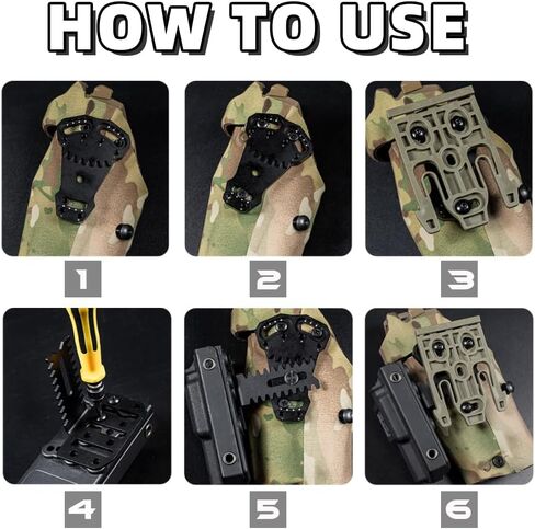 Tactical Gun Holster Adapter, Adjustable Negative Cant Plate Right-Angled for QLS System Extension Magazine Metal Accessory in Kuwait