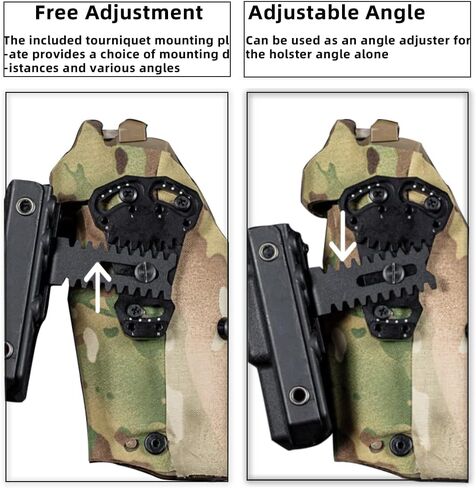Tactical Gun Holster Adapter, Adjustable Negative Cant Plate Right-Angled for QLS System Extension Magazine Metal Accessory in Kuwait