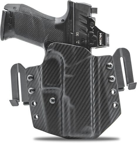 Clip & Carry OWB Kydex Holster for the Walther PDP 4"/4.5" Pistol- OSP Red Dot Compatible - Outside the Waistband - Audible Click Retention - USA Veteran Made in Kuwait