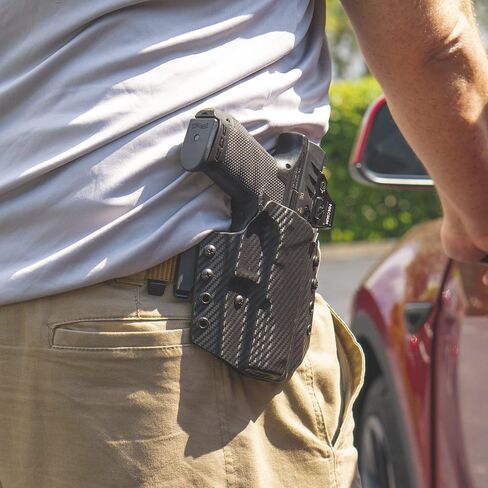 Clip & Carry OWB Kydex Holster for the Walther PDP 4"/4.5" Pistol- OSP Red Dot Compatible - Outside the Waistband - Audible Click Retention - USA Veteran Made in Kuwait