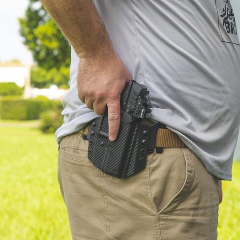 Clip & Carry OWB Kydex Holster for the Walther PDP 4"/4.5" Pistol- OSP Red Dot Compatible - Outside the Waistband - Audible Click Retention - USA Veteran Made in Kuwait