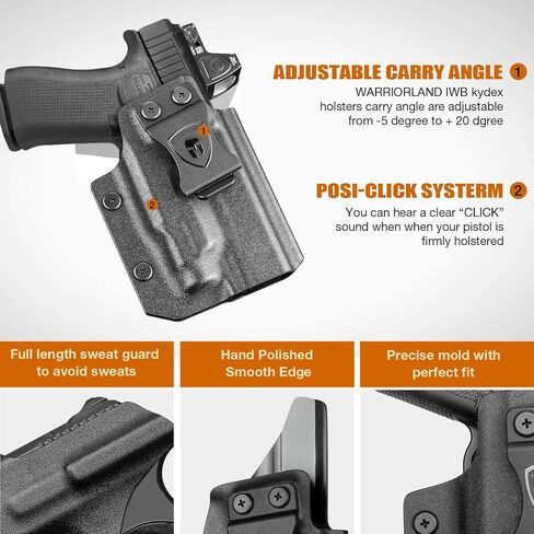 TSG Red Dot Compatible IWB Kydex RH Holster with Adjustable Cant & Posi-Click Retention Fits: Glock 43X MOS/G48 MOS/TLR-7 SUB GL in Kuwait