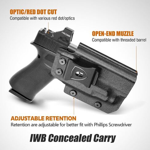 TSG Red Dot Compatible IWB Kydex RH Holster with Adjustable Cant & Posi-Click Retention Fits: Glock 43X MOS/G48 MOS/TLR-7 SUB GL in Kuwait