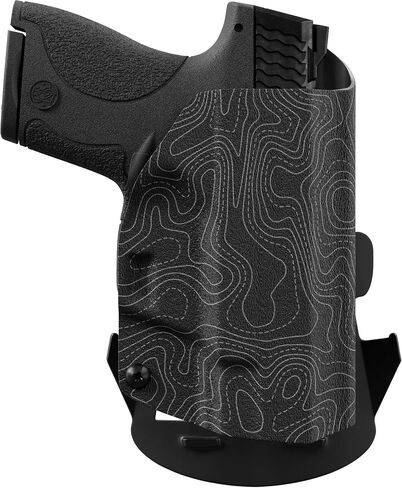 We The People Holsters - Gray Topographic Map - Outside Waistband Open Carry - OWB Kydex Holster - Adjustable Ride/Cant/Retention in Kuwait