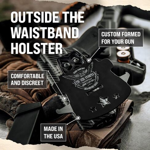We The People Holsters - Gray Topographic Map - Outside Waistband Open Carry - OWB Kydex Holster - Adjustable Ride/Cant/Retention in Kuwait