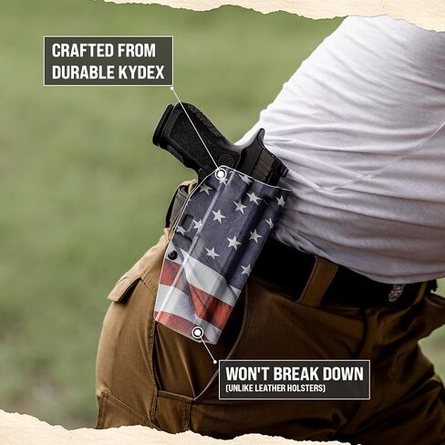 We The People Holsters - Gray Topographic Map - Outside Waistband Open Carry - OWB Kydex Holster - Adjustable Ride/Cant/Retention in Kuwait