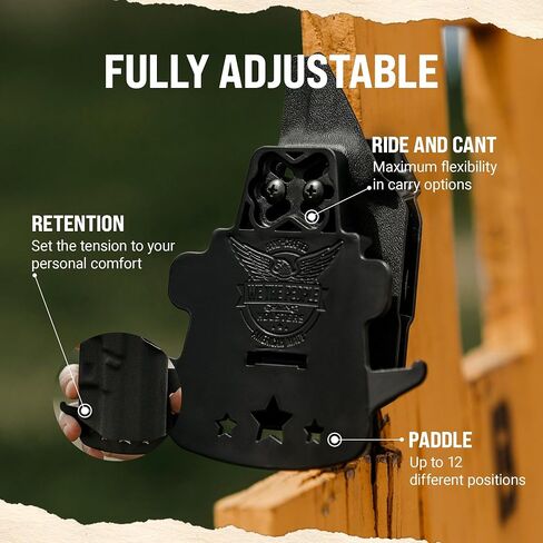 We The People Holsters - Gray Topographic Map - Outside Waistband Open Carry - OWB Kydex Holster - Adjustable Ride/Cant/Retention in Kuwait