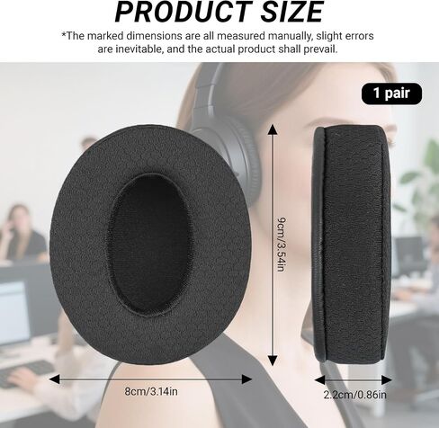 1 Pair Earpads Replacement for Sennheiser HD 4.50BT/HD 4.50BTNC/HD 4.50SE/HD4.40BT/HD 4.30G/HD 4.20S/HD 458BT/HD 450/HD 450BT/HD400S/HD350BT (Mesh Black) in Kuwait