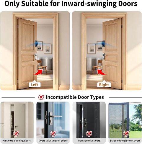 Anti-Theft Doorbell Camera Mount for Eufy Doorbell E340/C30/C31, No Drill Door Camera Mount for Eufy E340, Metal Door Camera Holder for Inward-Opening Doors, Suitable for Apartments, Rentals and Homes in Kuwait