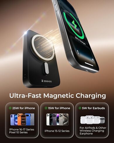 ZEEHOO Magnetic Power Bank 10000mAh, 25W Wireless Portable Charger USB-C in Kuwait