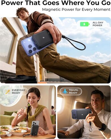 ZEEHOO Magnetic Power Bank 10000mAh, 25W Wireless Portable Charger USB-C in Kuwait