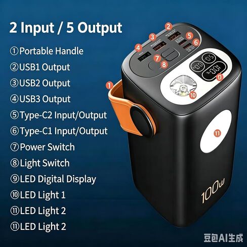 100000mAh High Capacity Portable Charger 100W Fast Charging Power Bank in Kuwait