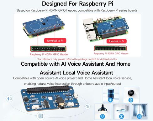 DA7212 I2S Audio HAT Type B, Compatible with Raspberry Pi Series Boards in Kuwait