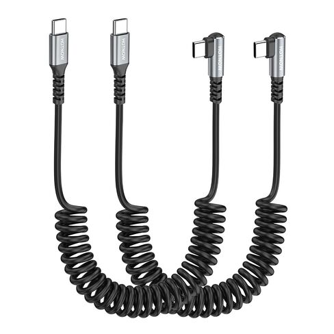 Coiled USB C Cable,Short Right Angle USB C to USB C Car Cable,1FT 2Pack in Kuwait