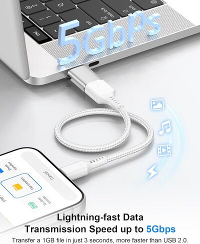 USB-C to USB-A Adapter, 5Gbps USB C Male to USB 3.0 Female OTG Converter in Kuwait