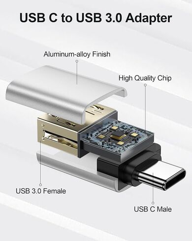USB-C to USB-A Adapter, 5Gbps USB C Male to USB 3.0 Female OTG Converter in Kuwait