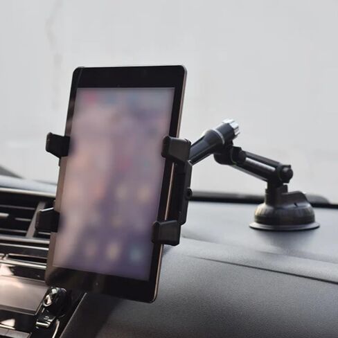Car Desktop Dashboard Tablet Holder Suction Cup Stand for iPhone Samsung iPad Pro Air4-13'' Galaxy Tab Cellphone Bracket Mount (Black) in Kuwait