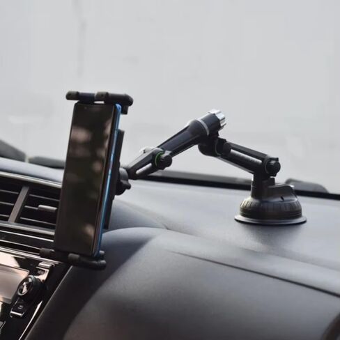 Car Desktop Dashboard Tablet Holder Suction Cup Stand for iPhone Samsung iPad Pro Air4-13'' Galaxy Tab Cellphone Bracket Mount (Black) in Kuwait