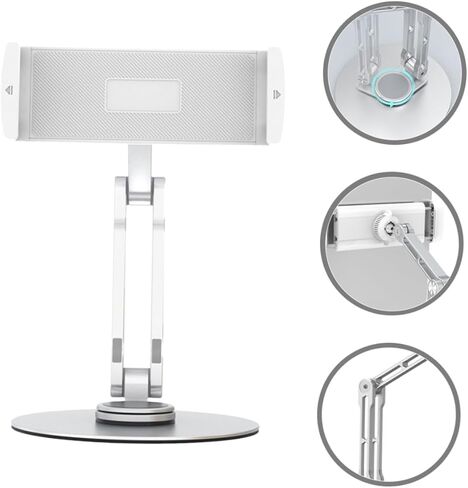Gadpiparty Multi-use Tablet Stand Aluminum Alloy Bracket Desk Stand for Portable Adjustable Silver in Kuwait