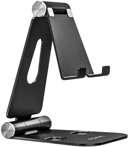 AISENS MS2PXL-096 Adjustable Desktop Size XL Stand (2 PIVOTS) for Phone/Tablet, Black in Kuwait
