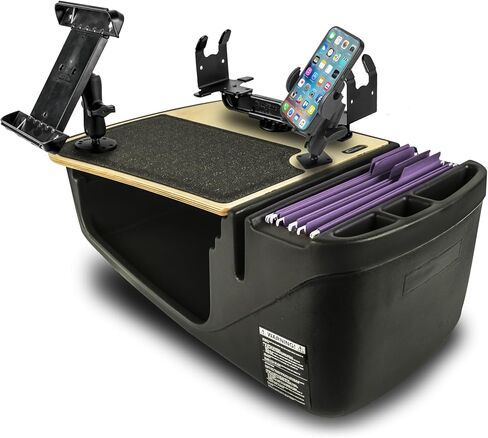 AutoExec Efficiency GripMaster Car Desk for Your Vehicle Workstation and Mobile Office, Natural with Phone Mount, Tablet Mount and Printer Stand in Kuwait